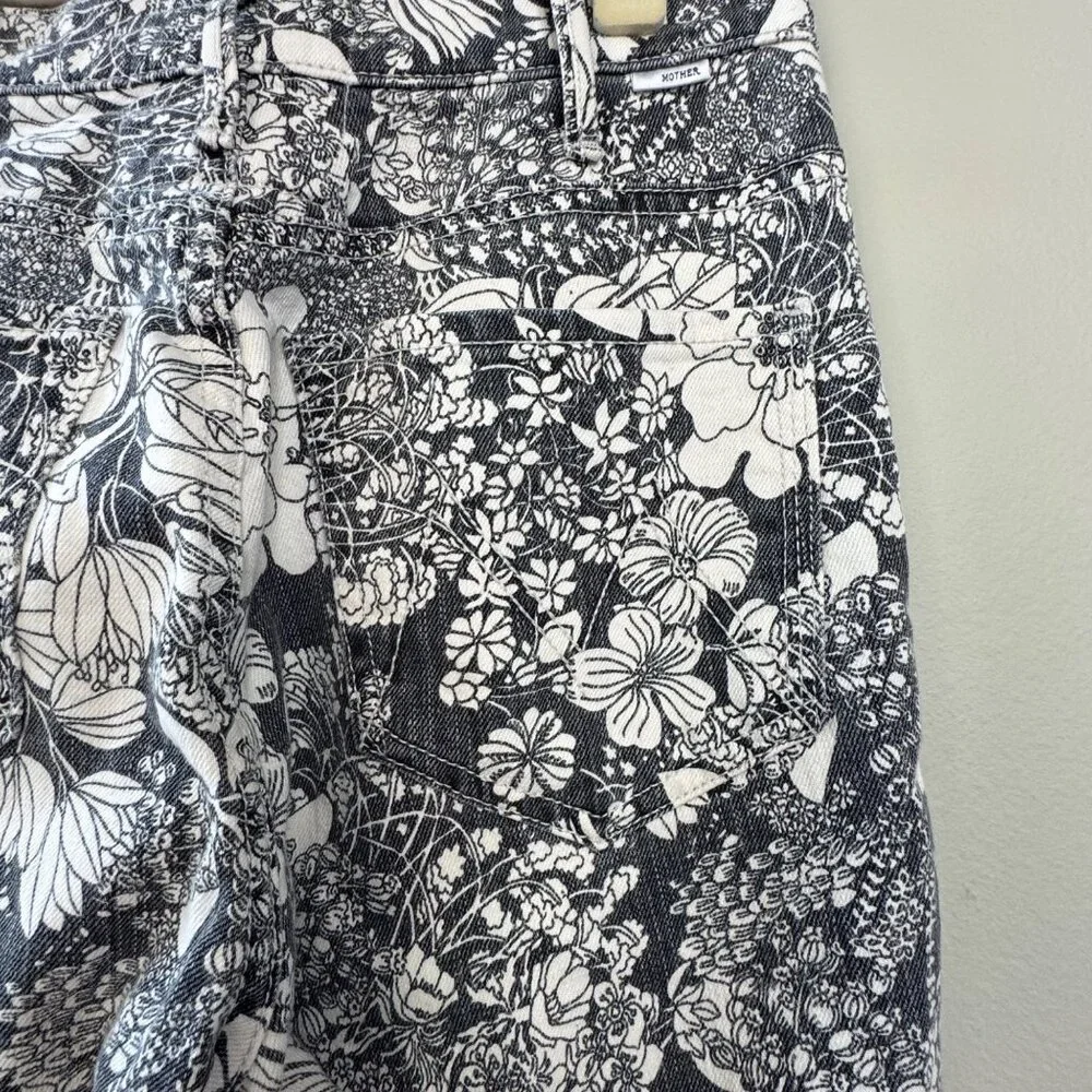 MOTHER The Hustler Ankle Jeans Women's 26 French Fairy Tale Black & White Pants - Picture 6 of 12